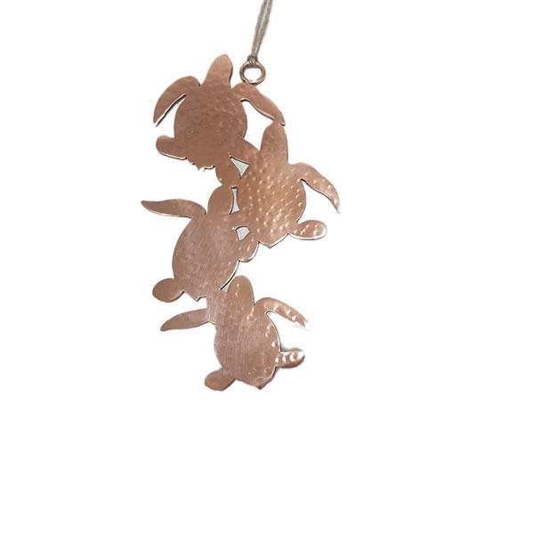 HAMMERED STAINLESS STEEL TURTLE ORNAMENT COPPER