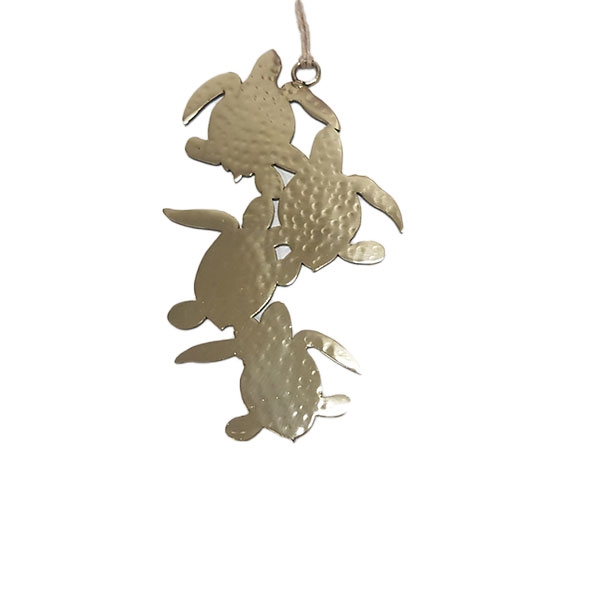 HAMMERED STAINLESS STEEL TURTLE ORNAMENT BRASS